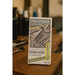 VTG Pro-Perm Salon Rod Kit #3 Loose Curls 36 Rods NEW Solid Shaft White & Gray
